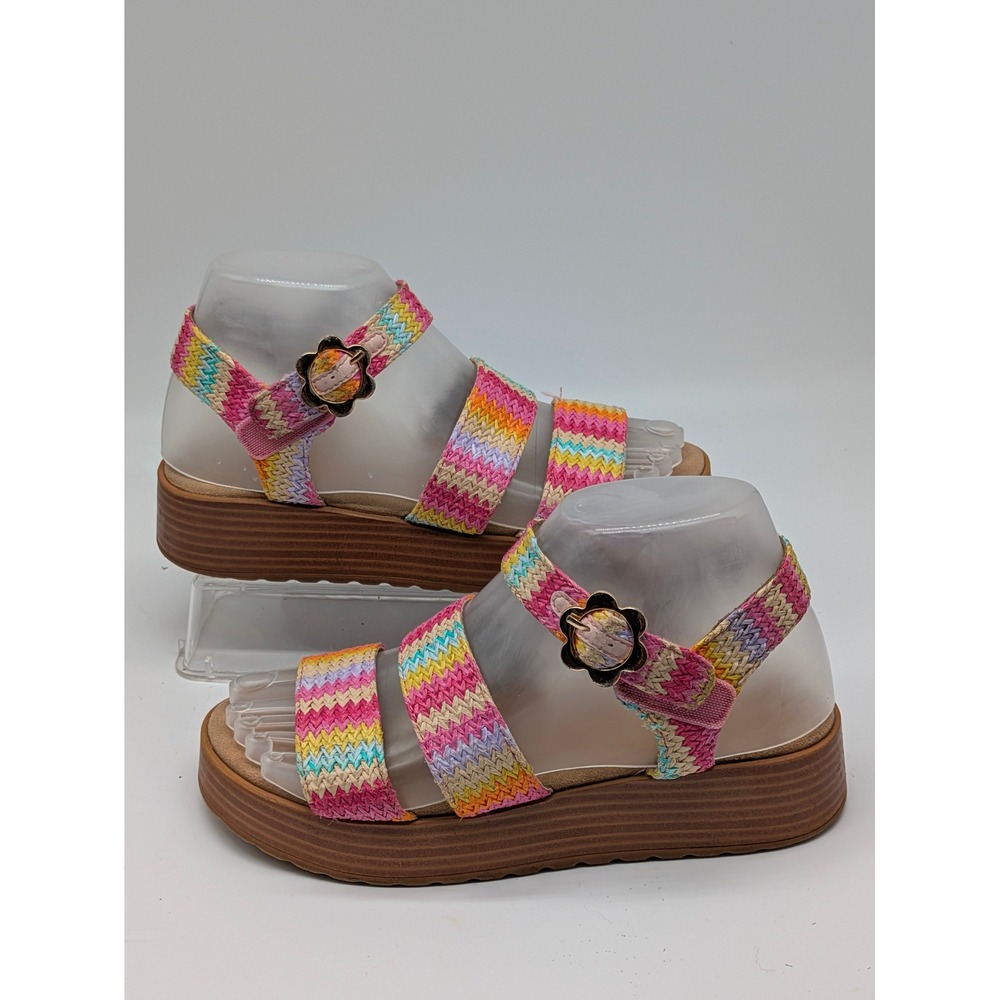 Blowfish Malibu Journey Sandals Women's Size 4 Rainbow Woven Platform Comfort
